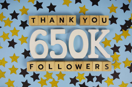 Thank You 650000, 650K Followers congratulation and celebration social media subscribers and followersの写真素材