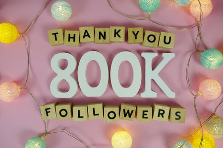 Thank You 800000, 800K Followers congratulation and celebration social media subscribers and followersの写真素材