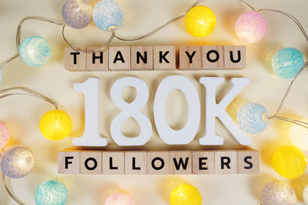 Thank You 180000, 180K Followers congratulation and celebration social media subscribers and followersの写真素材