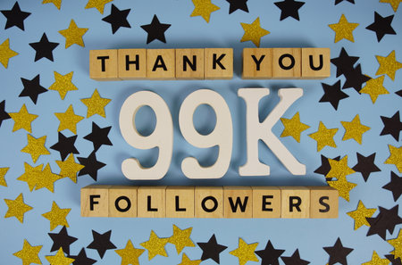 Thank You 99000, 99K Followers congratulation and celebration social media subscribers and followersの写真素材
