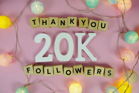 Thank You 20000, 20K Followers congratulation and celebration social media subscribers and followersの写真素材