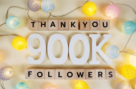 Thank You 900000, 900K Followers congratulation and celebration social media subscribers and...