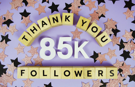 Thank You 85000, 85K Followers congratulation and celebration social media subscribers and followersの写真素材