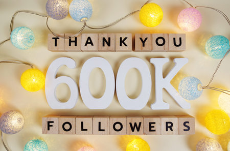 Thank You 600000, 600K Followers congratulation and celebration social media subscribers and followersの写真素材