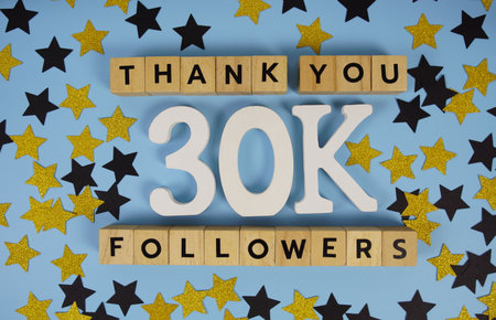 Thank You 30000, 30K Followers congratulation and celebration social media subscribers and followersの写真素材