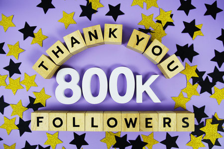 Thank You 800000, 800K Followers congratulation and celebration social media subscribers and followersの写真素材