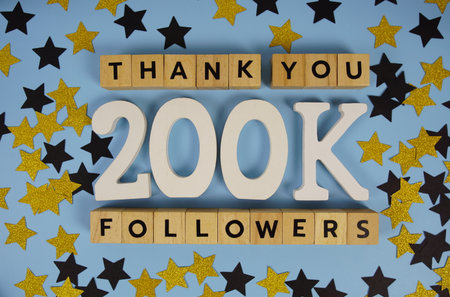 Thank You 200000, 200K Followers congratulation and celebration social media subscribers and followersの写真素材