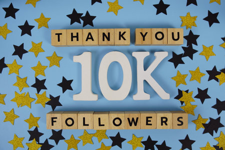 Thank You 10000, 10K Followers congratulation and celebration social media subscribers and followersの写真素材