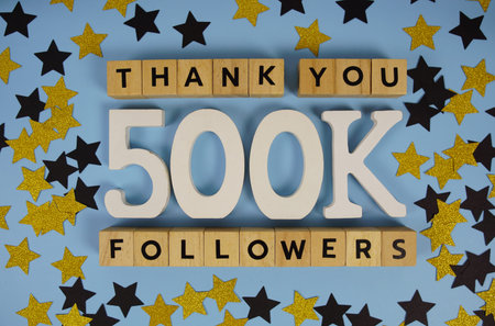 Thank You 500000, 500K Followers congratulation and celebration social media subscribers and...