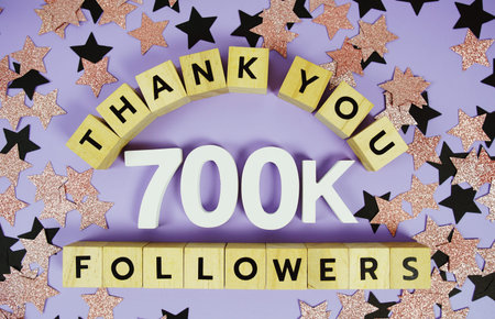 Thank You 700000, 700K Followers congratulation and celebration social media subscribers and followersの写真素材