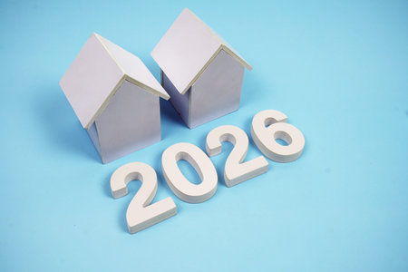 New year 2026 with house model for concept of real estate property asset management investment