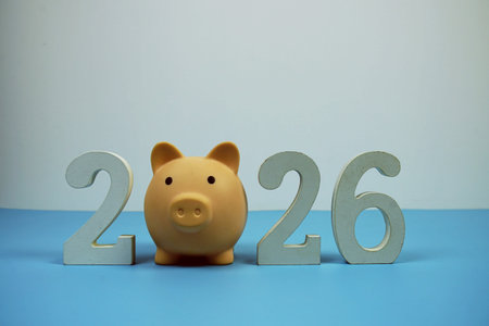 New Year 2026 saving money and start investment concept with piggy bank