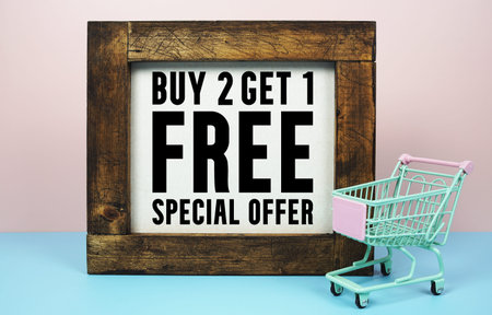 Buy 2 Get 1 Free Promotion and Marketing with mini trolley shopping cart