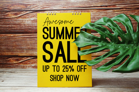 Awesome Summer Sale 25% off Promotion Offer Discount Retail Shopping Conceptの写真素材