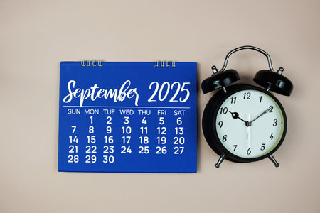 September 2025 annual monthly desk calendar for planning and managementの写真素材