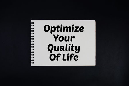 Spiral notepad with the motivational quotes Optimize Your Quality Of Life