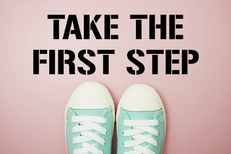Take The First Step Motivational And Inspirational Quotesの写真素材