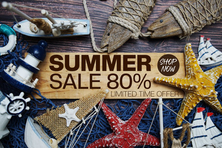 Summer Sale 80% off Promotion Offer Discount Retail Shopping Concept