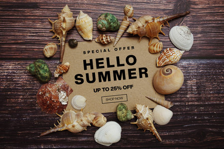 Summer Sale 25% off Promotion Offer Discount Retail Shopping Concept