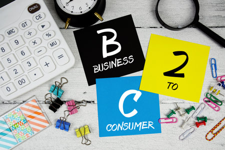 B2C Business To Consumer text phrase of business and financial conceptの写真素材