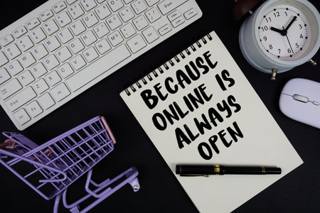 Because Online Is Always Openの写真素材