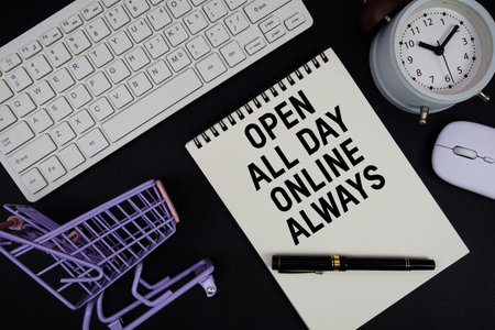 Open All Day. Online Alwaysの写真素材