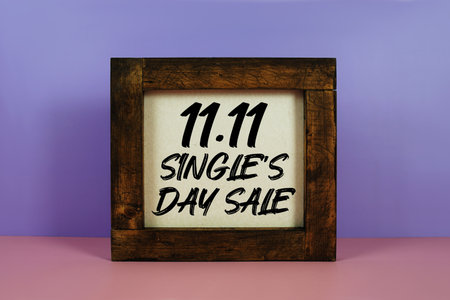 11.11 Single's Day Sale  promotion and marketing conceptの写真素材