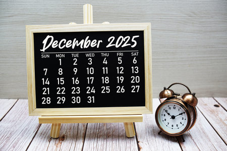 December 2025 annual monthly desk calendar for planning and management