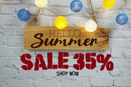 Summer Sale 35% Off Special Offer Promotion Discount Retail Shopping Concept