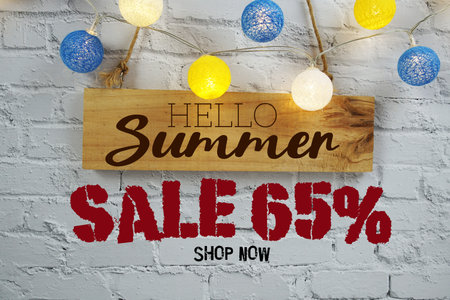 Summer Sale 65% Off Special Offer Promotion Discount Retail Shopping Concept