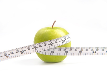 Green apples measured the meter, sports applesの写真素材