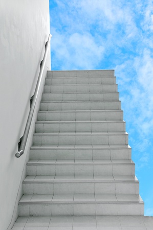 a white stairway to skyの写真素材