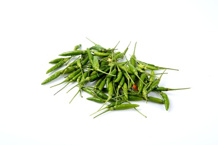 Chili pepper isolated on white backgroundの写真素材