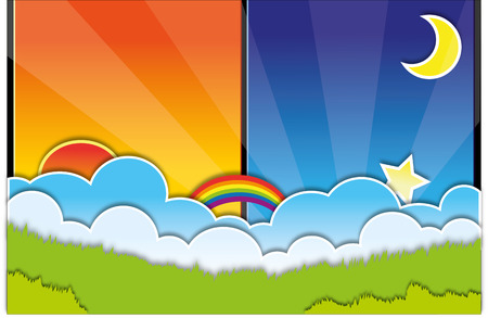 day and night background vector illustration