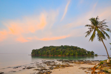 sea island beach clear water bay coast landscape blue sky for relaxation