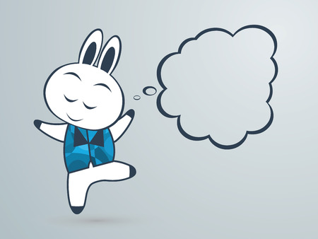 vector illustration of the rabbit dancingのイラスト素材