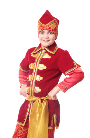boy in fancy dress  isolated on whiteの写真素材