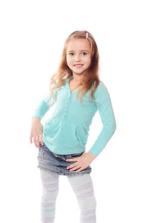 girl isolated on white backgroundの写真素材