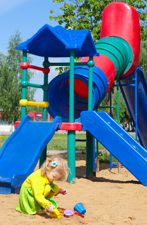 girl on playgroundの写真素材