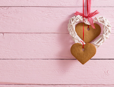 Valentine's day background with heartsの写真素材