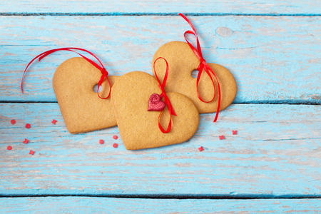 Valentines day decoration on old  backgroundの写真素材