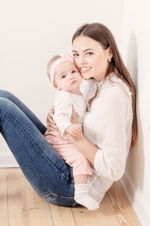 happy family mother and baby daughterの写真素材