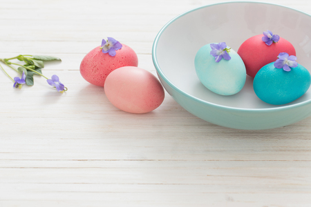 Easter background with eggsの写真素材