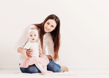 happy family mother and baby daughterの写真素材