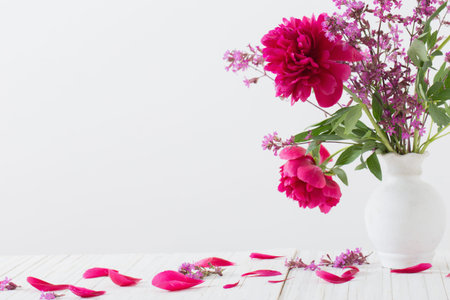 beautiful peonies in vase