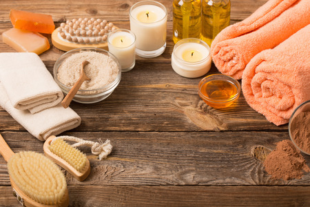 spa background with candlesの写真素材
