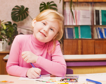 girl in classroomの写真素材