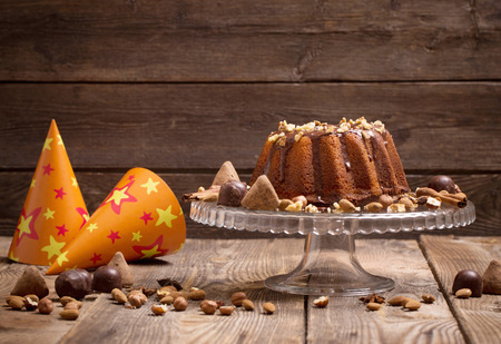 holiday background with cakeの写真素材