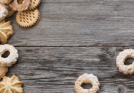 cookies on wooden background