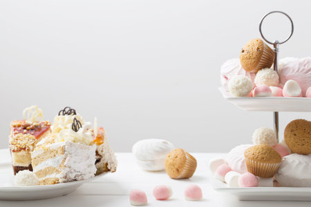 dessert on white table